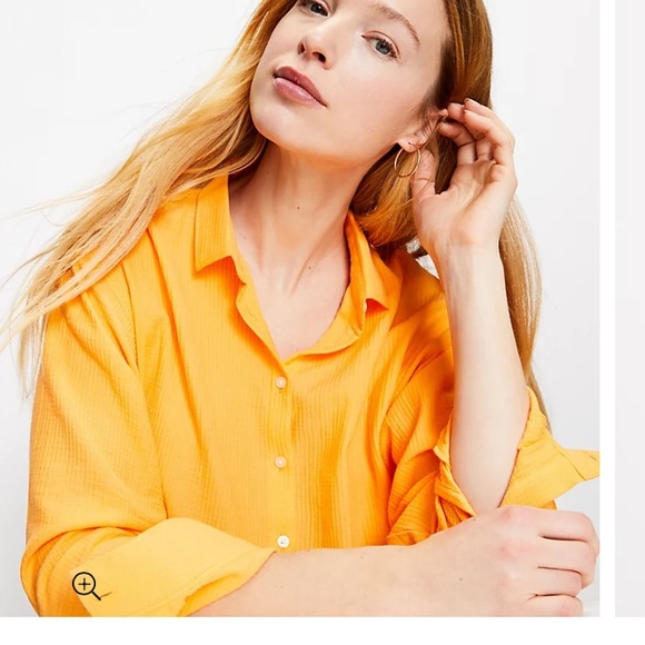 LOFT Dolman sleeve relaxed button down Size XL - Picture 2 of 9